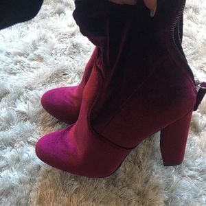 Velvet booties